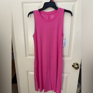 Time and Tru Vibrant Pink Midi Sundress